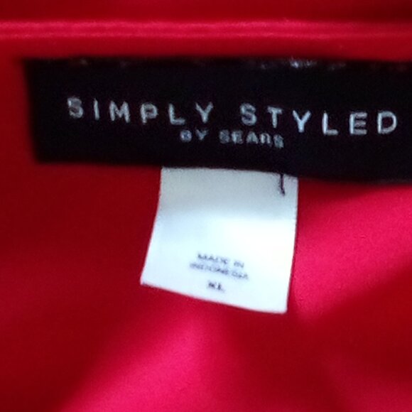 Simply Styled By Sears Red Ruffled Blouse XL - Picture 4 of 5